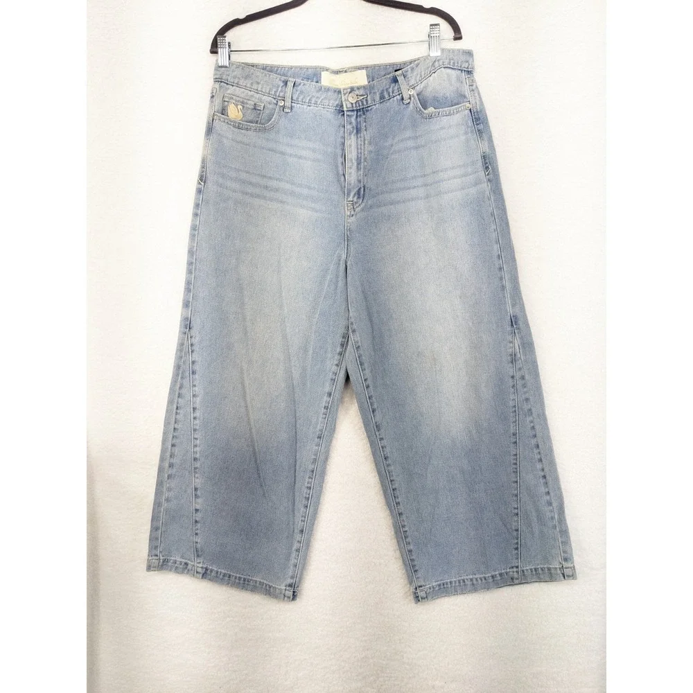Gloria Vanderbilt Christian Siriano Wide Leg Short Denim‎ Mom Jeans 31/12